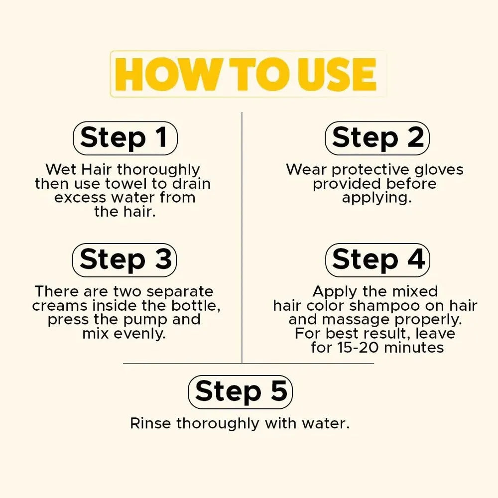 5 IN 1 HAIR COLOR SHAMPOO WITH KERATIN, OLIVE OIL & VITAMIN E