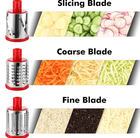 3 IN 1 ROTARY GRATER VEGETABLE SLICER